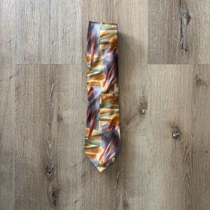 Stylish Multicolor J. Garci Tie for Men, brown, orange earth tones